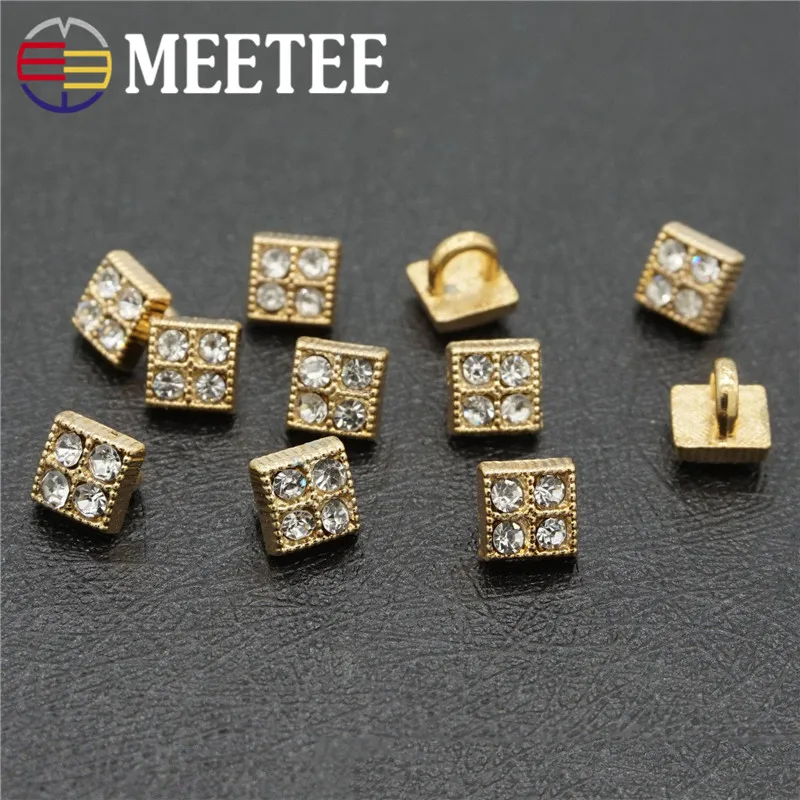 50pcs Metal crystal beautiful diamond buttons accessories DIY gold 6