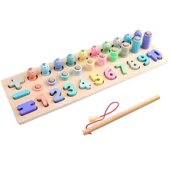 

Children Wooden Toys Montessori Learn To Count Numbers Matching Digital Shape Match Early Education Teaching Math Puzzle Toys