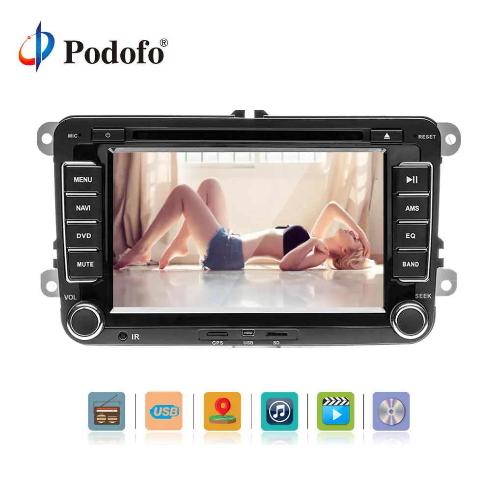 Podofo 7 '✭in автомобильный DVD GPS Радио стерео плеер для Volkswagen VW MattwayT6 Жук Scirocco Sharan