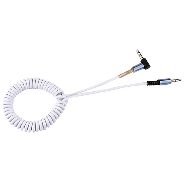 

3.5mm Audio Aux Cable Jack 3.5 Jack Gold plated 90 degree angle audio cable 3.5mm Male to Male for car for iphone White