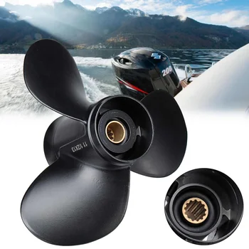 

58100-94313-019 11 1/2 x 13 Boat Outboard Propeller Aluminum Alloy For Suzuki 35-65HP Black 3 Blades 13 Spline Tooth R Rotation