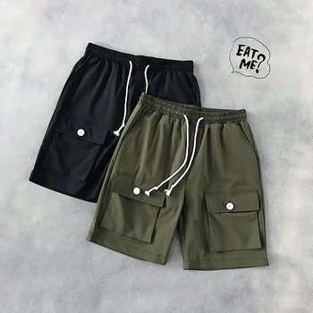 

Summer New Shorts Men Fashion Straight Solid Color Casual Shorts Man Streetwear Trend Wild Hip Hop Loose Shorts Mens Clothing
