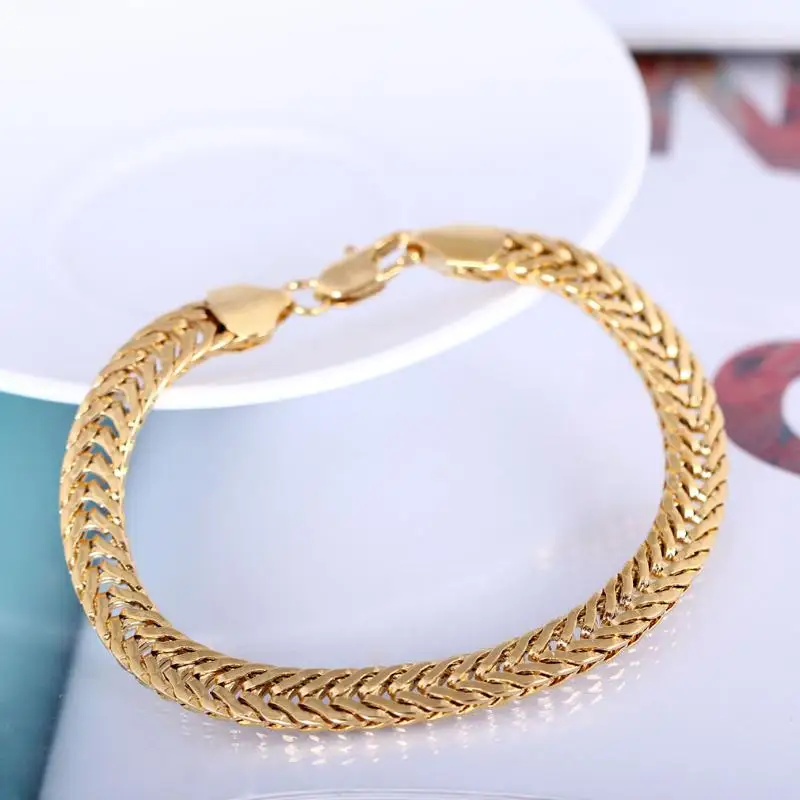 

Snake Chain Gold Color Bracelets for Men Steampunk bracelets & bangles Male Jewelry Fashion Bracelets Men New