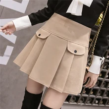 Винтажные юбки женские весна осень зима корейский vestido повседневные плиссированные тонкие новые модные тканевый зонтик юбки женские F0345