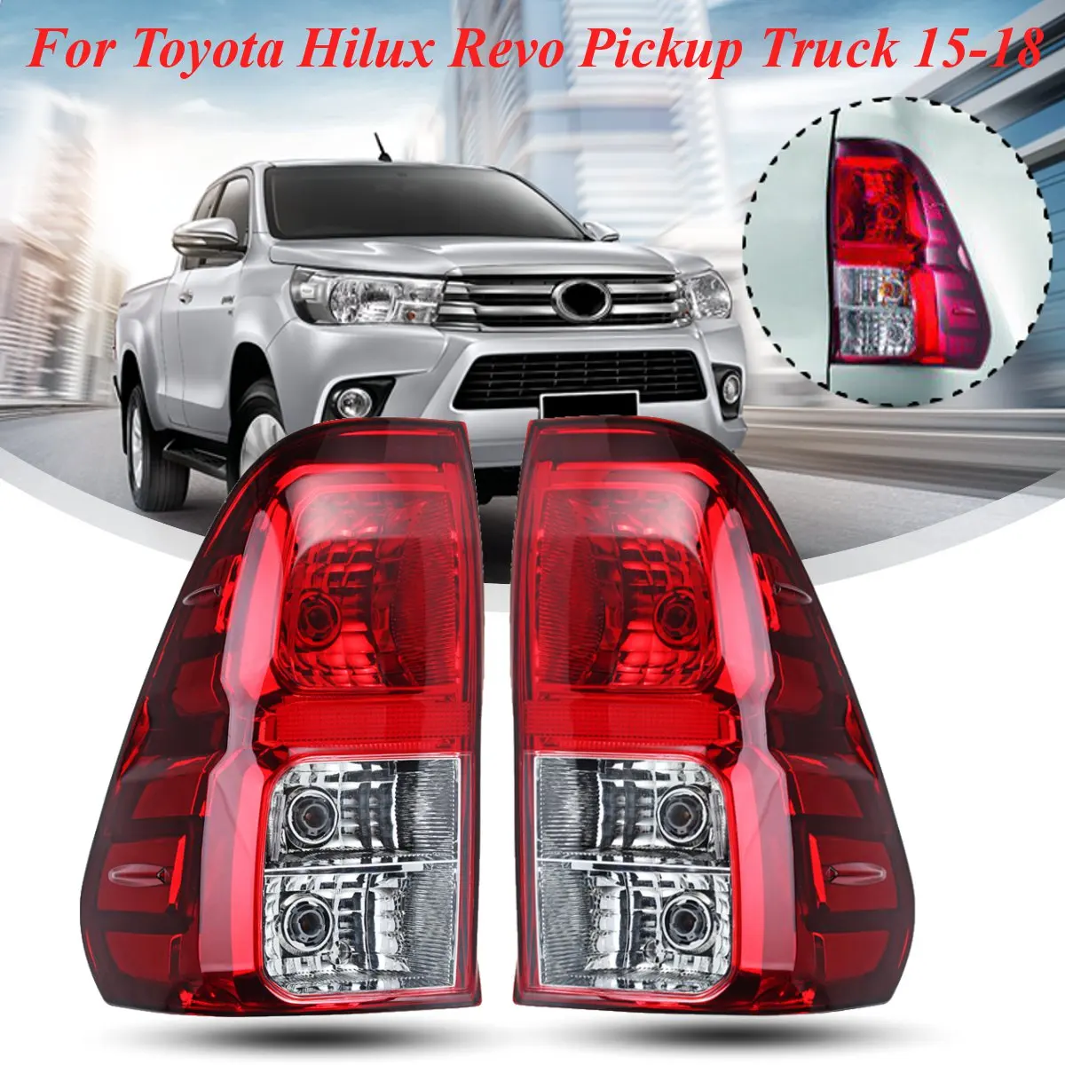

for Toyota Hilux Revo pickup truck 2015 2016 2017 2018 1 Pair Tail Light Lamp With Harness Brake Rear Lamp Left Right Side