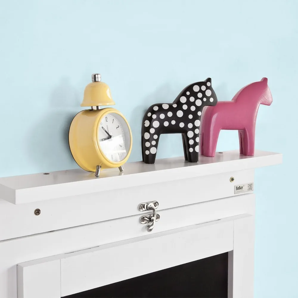 SoBuy White Folding Wall-Mounted Drop-Leaf Table, Kitchen & Dining Desk with Blackboard FWT20-W