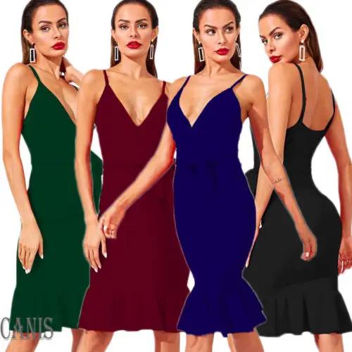 Sexy Women Dresses 2019 Fashion Summer Sexy Slim Strapless Halter V-Neck Long Cocktail Party Dress Beach Dresses