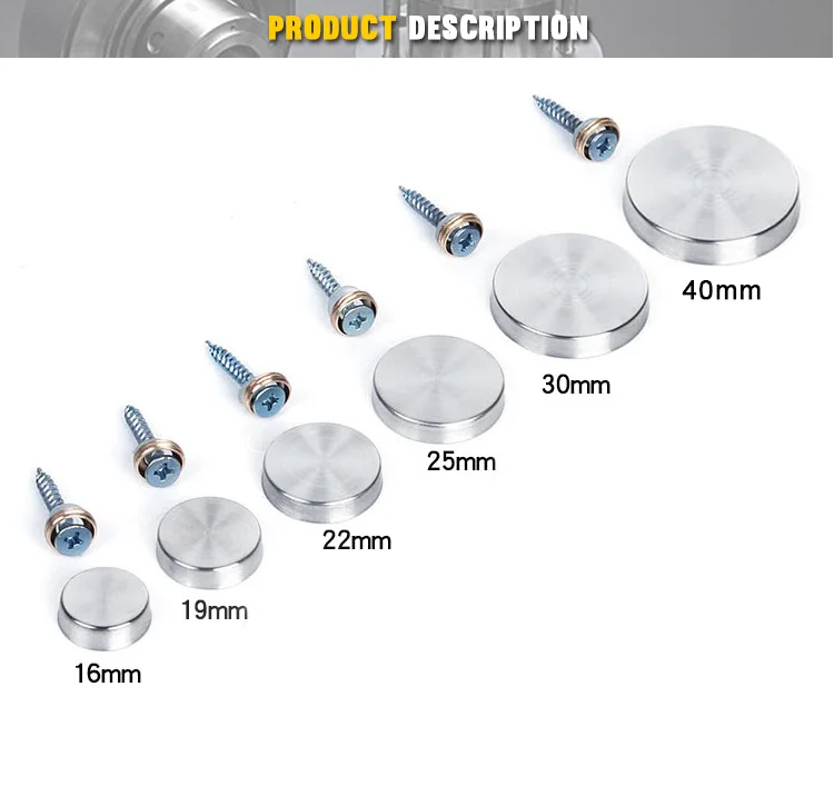 High Quality 30mm Decorative Screw Head Cover Caps 304 Stainless