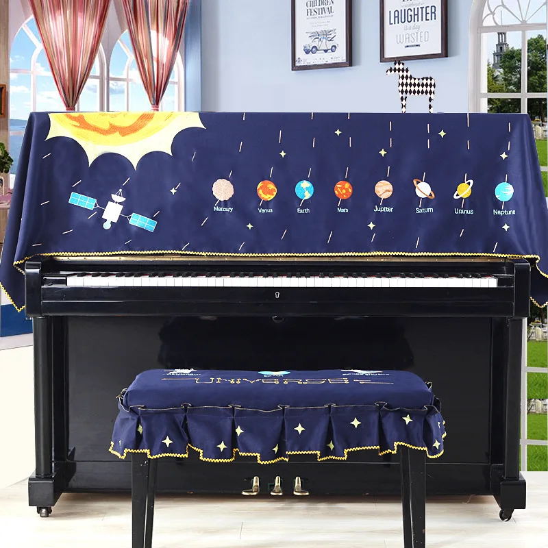 Полный для фортепиано, от пыли крышка с табурет крышка стиль содержит мультфильм Синий Космос Баскетбол Slam Dunk Пылезащитная половина салфетка на фортепьяно