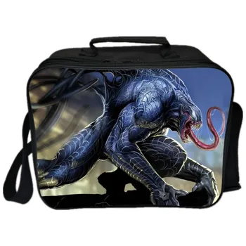 

New Hot Sale Printing Big Movie Venom Kids Lunch Bag for Children Food Box Boys Double Layer Portable Cooler Picnic for Students