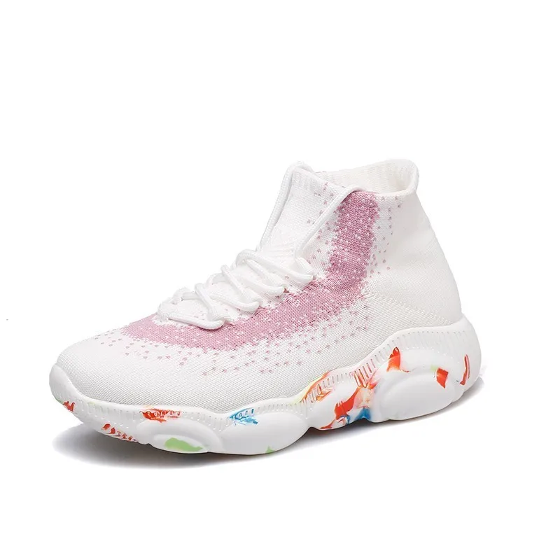 

2019 Fashion Women Platform Shoes Lace Up Pink Vulcanize shoes Autumn And Summer Weaving Little Bear Women's Shoes Five Color