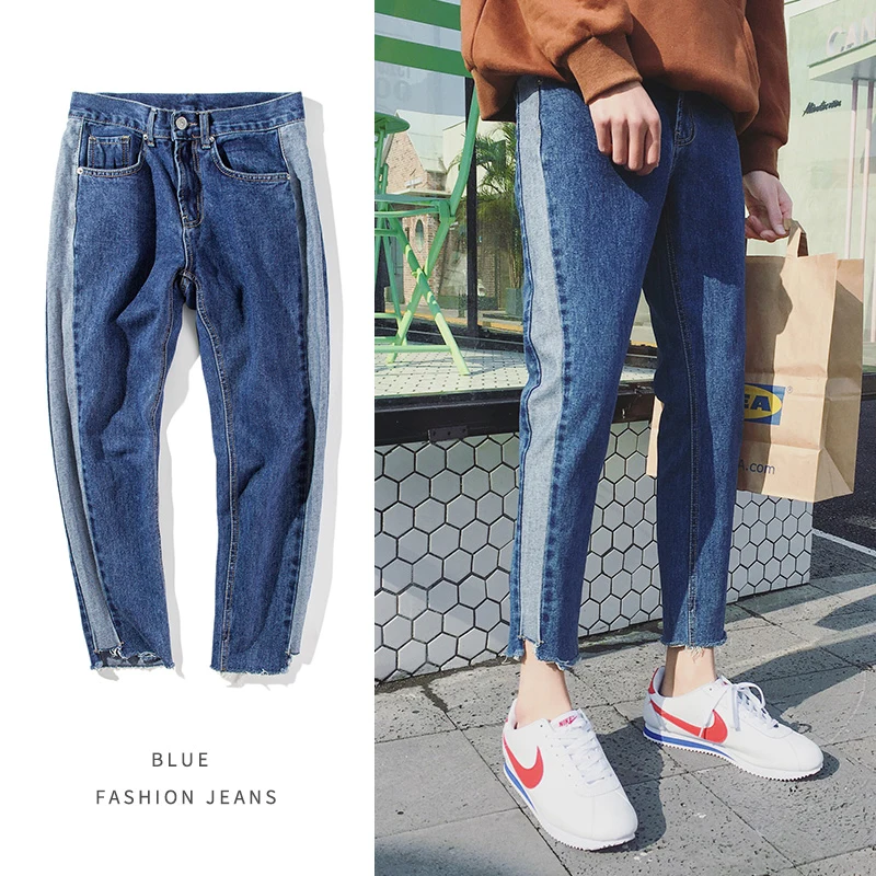 Summer Jeans Men Slim Fashion Washed Solid Color Casual Denim Pants Man Trend Wild Streetwear Hip Hop Trousers Male Clothes