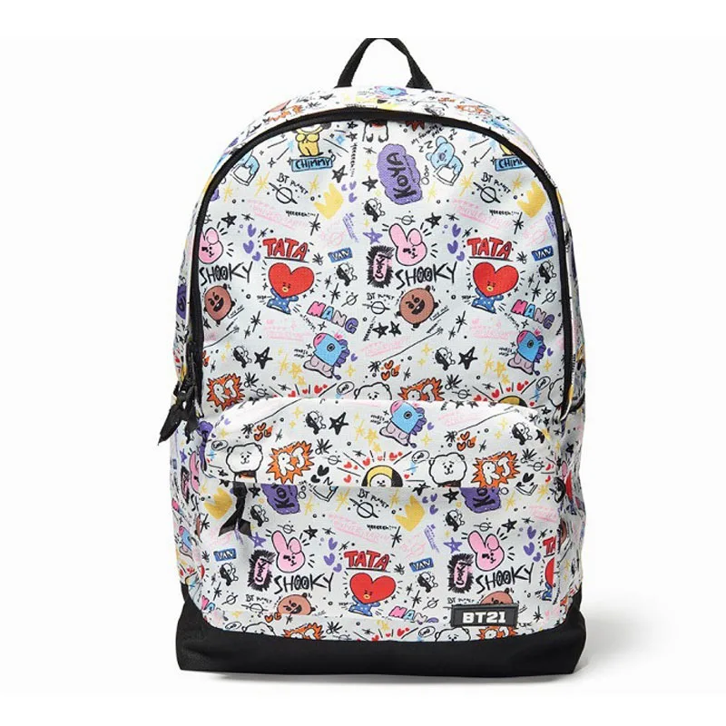 

Bt21 Signature Backpack Bts Character Graphic Mesh Backpack School Book Travel Shoulder Bag
