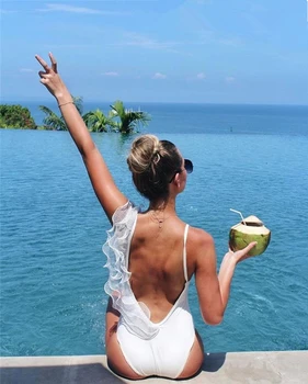 

Lace Up Monokini Women 2018 One Piece Bikini Sexy Swimming Costume Swimsuit Swimwear Push Up Padded Biquini Bathing Suit