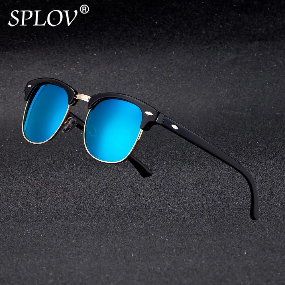 Солнцезащитные очки в полуметаллической оправе UV400 для мужчин и женщин, брендовые дизайнерские зеркальные модные, классические|oculos de sol uv400|de soloculos de sol | АлиЭкспресс - Лучшие солнцезащитные очки с Али