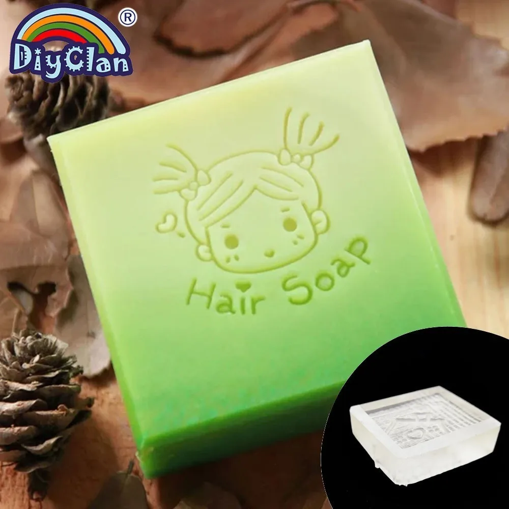 Мыло для мытья волос ручной работы, штамп для девочек, прозрачный узор, сделай сам, натуральное органическое стекло, мыло, уплотнение с ручкой, акриловое покрытие, на заказ