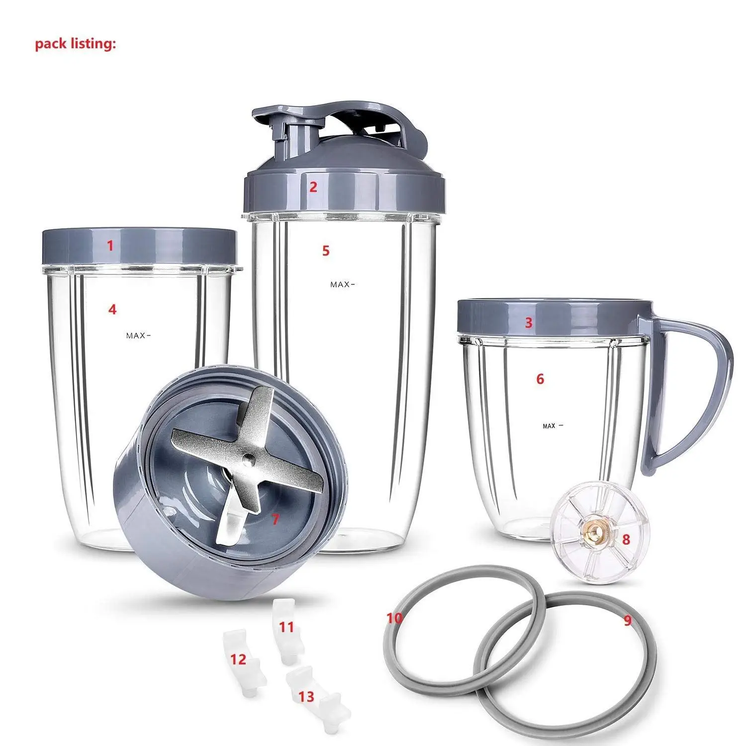 

Deluxe Upgrade Parts kit ULTIMATE Cups & Blade &Top Gear & Gaskets & Shock Pad Replacement Set for High-Speed Blender/Mixer