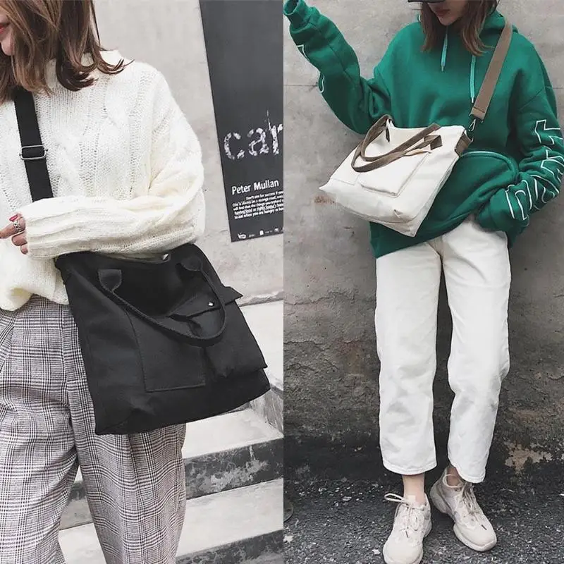 

Large Women Men Shoulder Handbags Canvas Unisex Crossbody Satchel Bag Totes