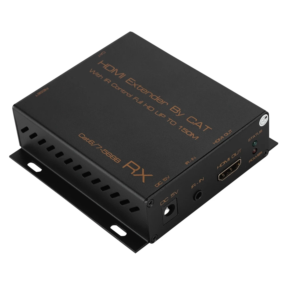 

Extender RJ45 Signal Amplifier 150M TCP/IP HD Video IR Transmitter+Receiver US Plug 110-240v