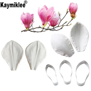 Магнолия лепесток Вайнер $ резак Пособия по кулинарии Инструменты Силиконовые Фондант Mold DIY торт украшение полимерной глины Смола Fimo супер CS326 - изображение