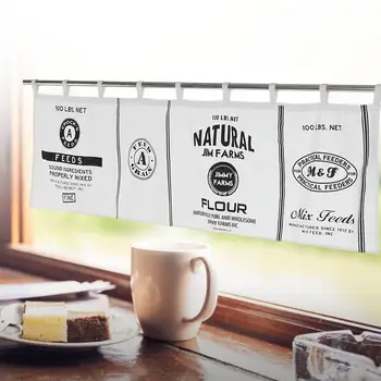 

Vintage Half Curtain Drape Panel Blackout for Kitchen Cabinet Coffee Shop Light Shading Curtain for Kitchen Cabinet Door a12