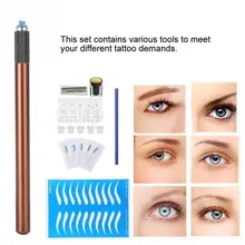 Набор инструментов для татуировки, медицинский класс, нержавеющая сталь, Иглы для татуировки, ручка, комплект для микроблейдинга, для макияжа тела, бровей, татуировки, пигмент, набор инструментов
