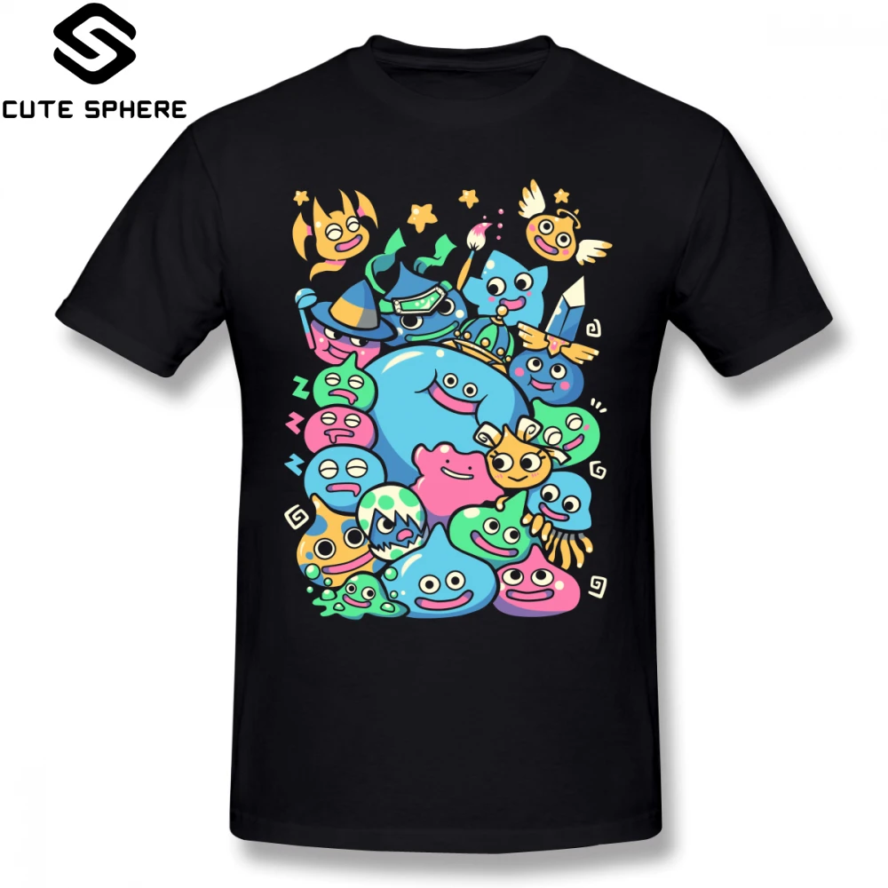 

Dragon Quest T Shirt Slime Party T-Shirt Funny Beach Tee Shirt 100 Percent Cotton Printed Man Short Sleeves Oversize Tshirt