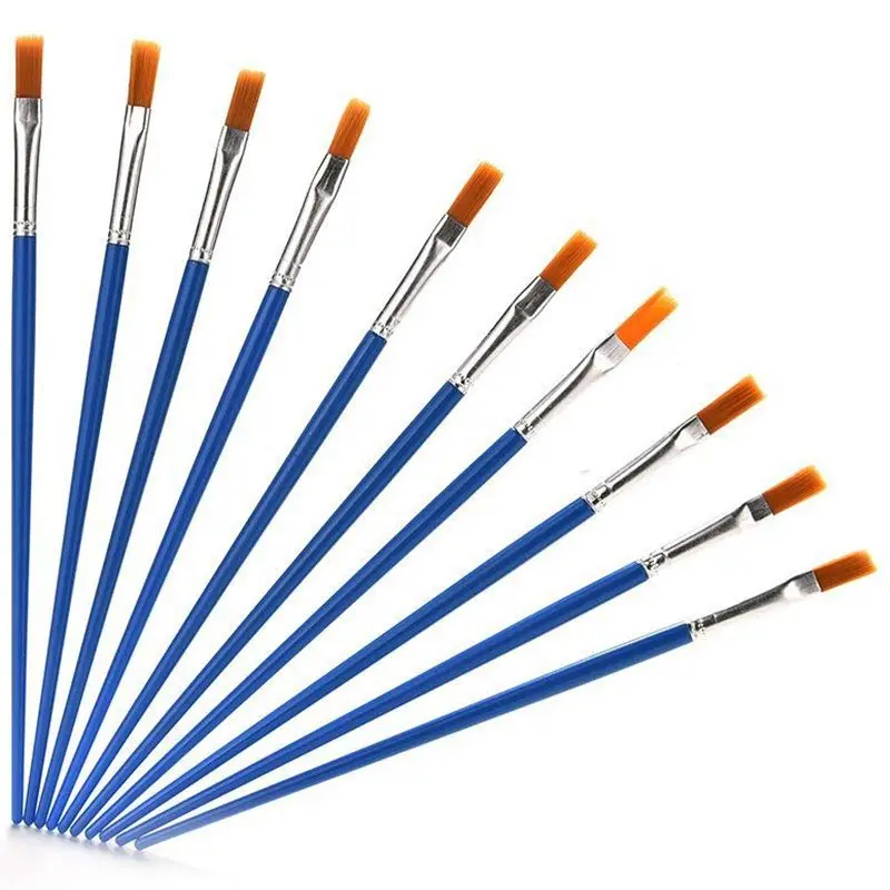 Koop 10 Stuk Nylon Haar Kwast Set Professionele Kunstenaar Penselen Art Schilderen Leveringen voor Aquarel Olie Acryl Paintin
