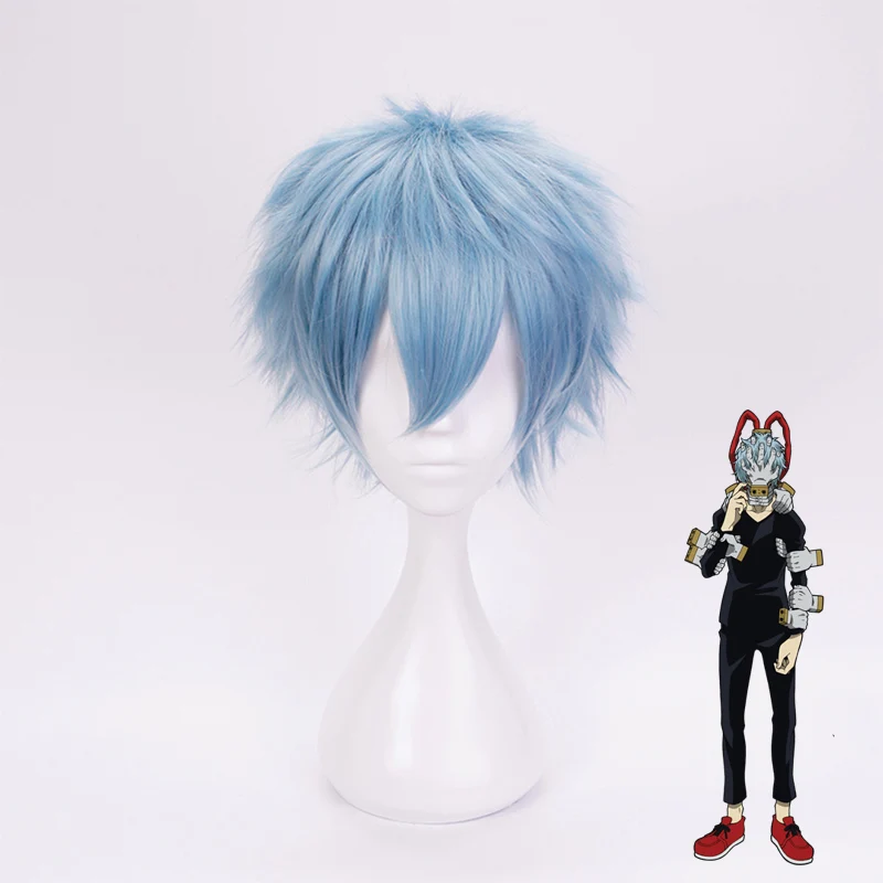 Короткий серый и синий парик для косплея My Hero Academy Shigaraki Tomura|Аксессуары костюмов| |