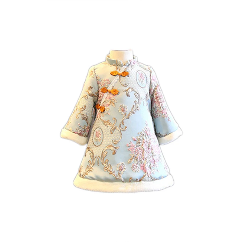 

MANNY Girl's Coat For Chinese New Year. A Winter Coat For Girls. Chinese Style Embroidered Children's Wear With Floral Designs.