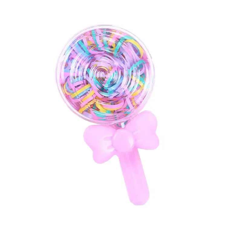 

Candy Color Magic Lollipop Rubber Band Boxed Girl Black Rubber Band Strong Pull Constant High Elastic Tie Random Color