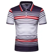 2019 Free Shipping New Summer Men's Short Sleeve Polo Shirt Male Contrast Color Stripe Print Slim Lapel Casual Mens Polo Shirt 2019 Free Shipping New Summer Men's Short Sleeve Polo Shirt Male Contrast Color Stripe Print Slim Lapel Casual Mens Polo Shirt