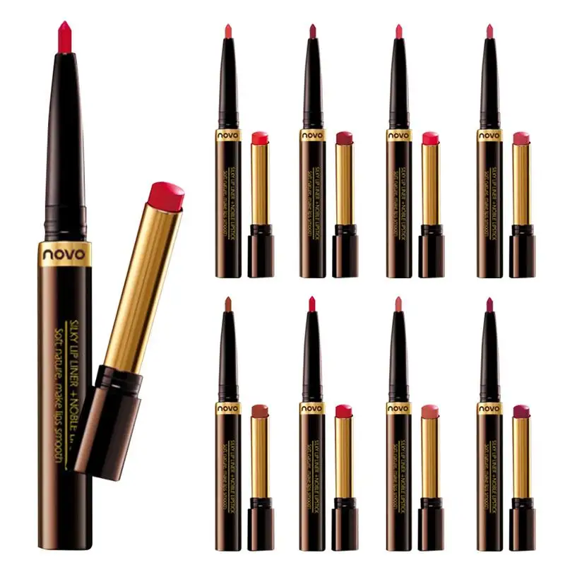 

Double lipstick + lip liner pen with a lot of lipstick, moisturizing grapefruit, bean paste plum color lipstick