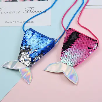 

Sequins Diaper Bag Coin Sling Purse For Girls Mermaid Tail Women Mother Coin Purse Kid Zipper Crossbody Bag Pocket Change Wallet