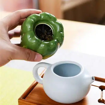 

Green Pepper Shape Tea Cans Ceramic Sealed Cans Tea Storage Tank Pu'Er Longjing Tea White Porcelain Tea Pot Home Kitchen Storage