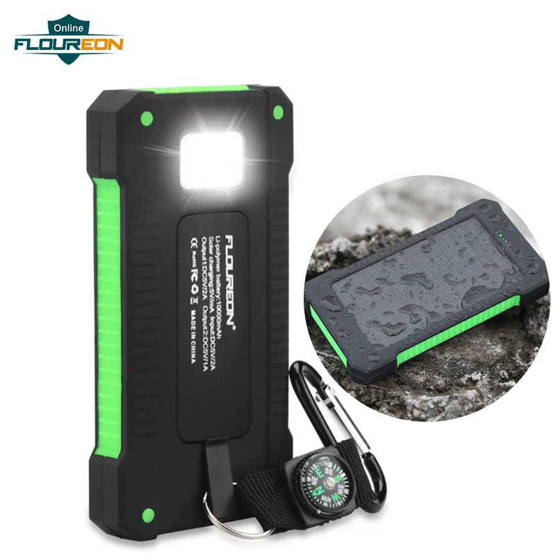 Floureon телефон power Bank 10000 мАч Мобильный внешний аккумулятор DC 5 В/3.1A двойной USB