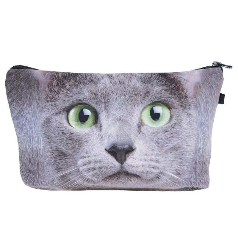 Kawaii الحيوانات الزهور المنظم التجميل حقائب النساء الفتيات 3D الكلب القط الصلصال حقائب يد ل ماكياج الضروريات السفر