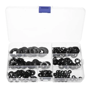 

280Pcs Locking Washers Assortment Speed Clips Fasteners Internal Tooth Star-lock Shock Absorption Insulation Gaskets