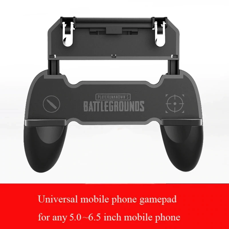 

New Trigger Model W 10 for PUBG Phone Game Foldable Gamepad Joystick 2 in 1 Game Controller Trigger Mobile Phone Holder