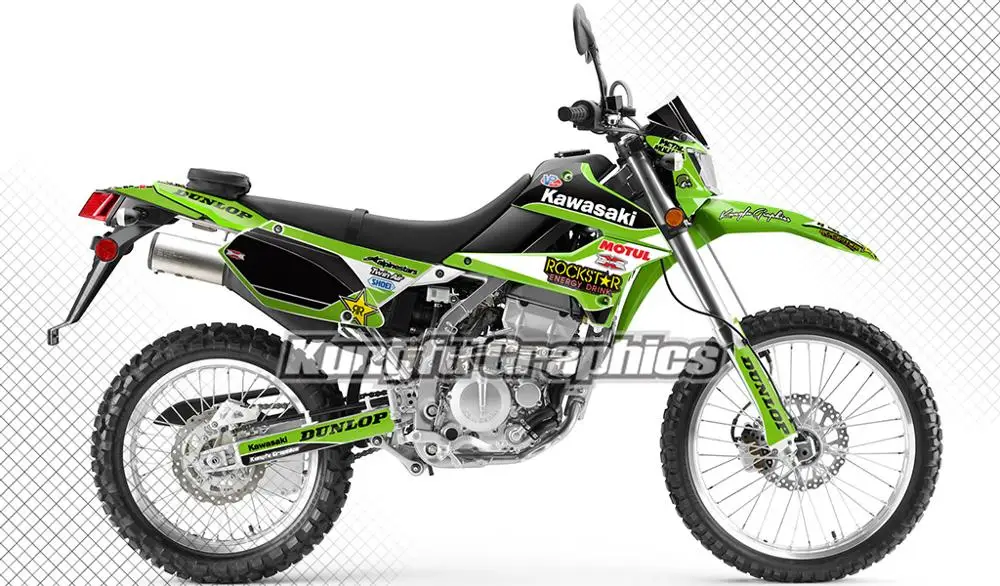 Кунг-фу графика MX гоночные наклейки пользовательские для KAWASAKI KLX 250 KLX250S 2008 2009 2010