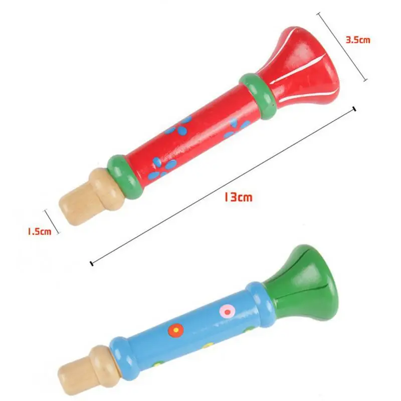 Лидер продаж; Цвет деревянный, детский рожок гудка труба играть свисток музыкальный инструмент рано утром Детские обучающие игрушки
