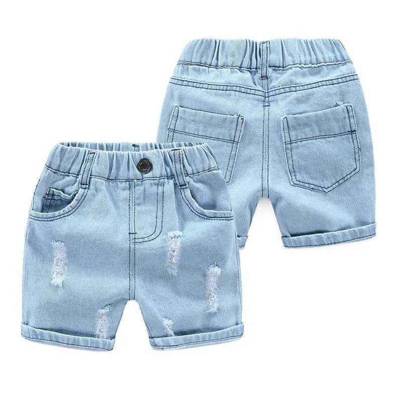 New Boys Summer Denim Shorts Casual Kids Elastic Waist Cotton Short For ...