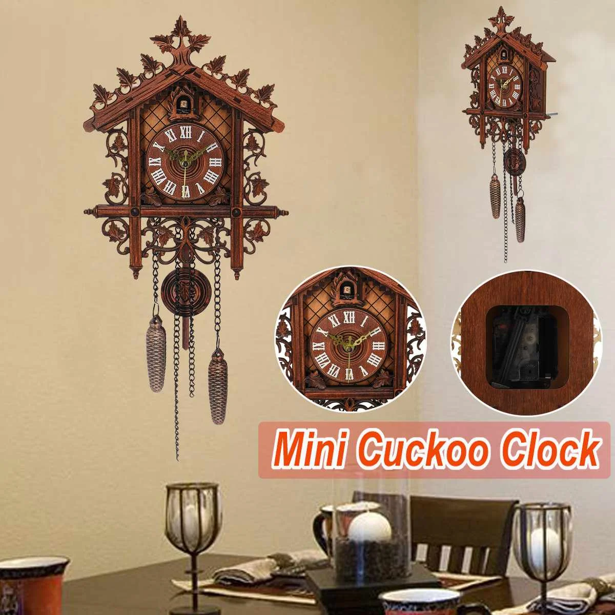 

1PCS CML-002 Cuckoo Clock Living Room Wall Clock Bird Cuckoo Alarm Clock Watch Modern Home Decorations