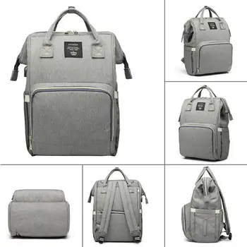 

USB Charging Maternity Nursing Bags USB Port Mummy Diaper Bag Pure Color Baby Nappy Backpack Waterproof Mother Travel Handbags
