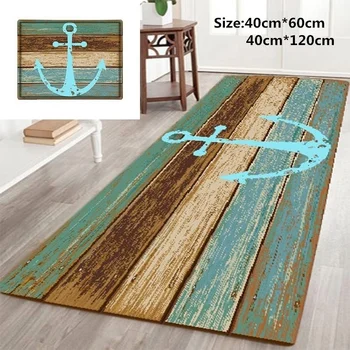 

Bathroom Carpet Nautical Anchor Rustic Wood-3D Rugs Bath Mat Bath Rugs Anti-Slip Kitchen Mats Bathroom Mat Home & Living