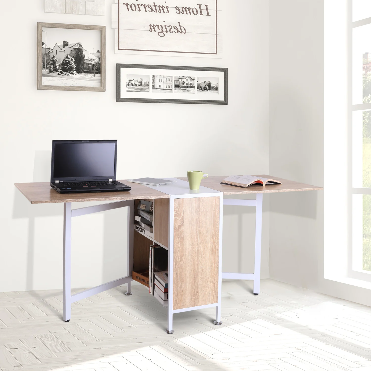 HOMCOM Mesa Plegable de Almacenaje 4 Estantes para Comedor Salon 3 ... HOMCOM Mesa Plegable de Almacenaje 4 Estantes para Comedor Salon 3 ...