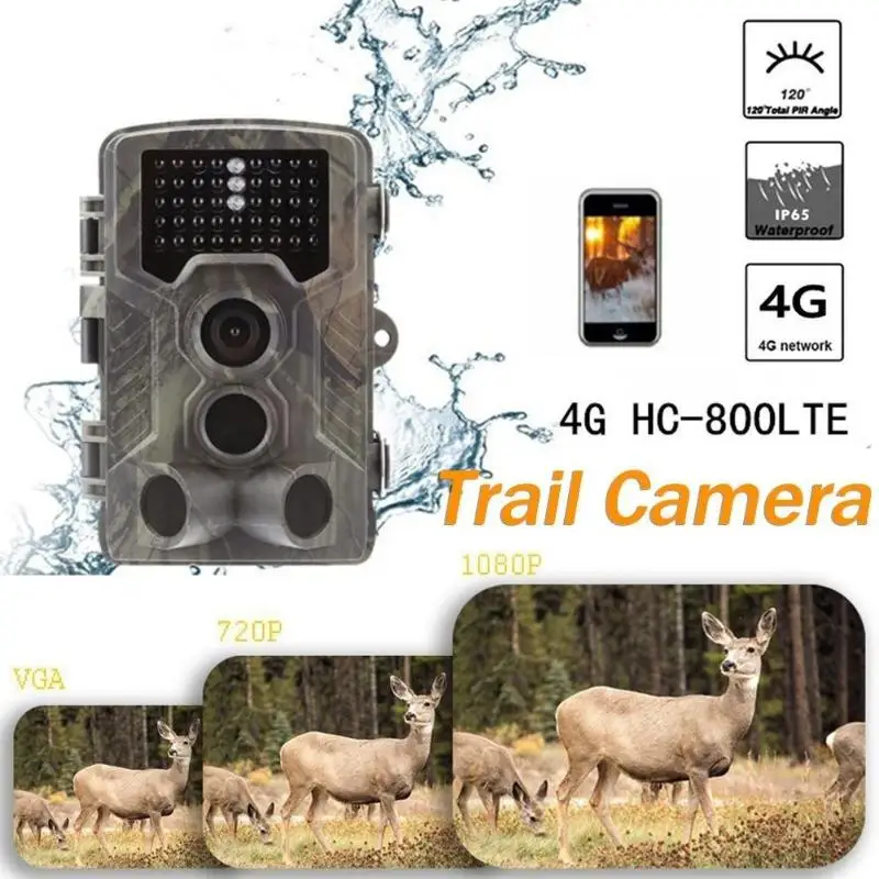 

Brand HC-800LTE 4G Hunting Trail Camera 1080P Video Trap Digital Camera 16MP Wild Night Vision IP65 Waterproof Vider Recorder