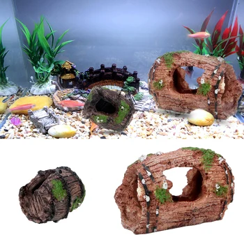 

Resin Aquarium Fish Tank Artificial Barrel Ornament Aquarium Decor Ornaments Fish Tank Decoration Underwater Landscape 1pc