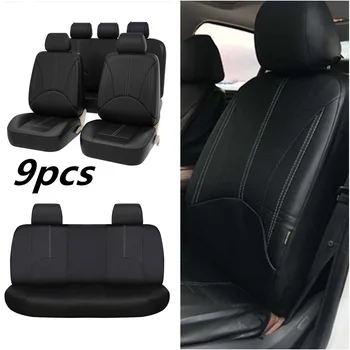 

9 Pcs Four Seasons PU Leather 5 Seats Car Seat Cover Protector Cushion Pad Car Accessories Car Styling Seat Cover Supplies Pads