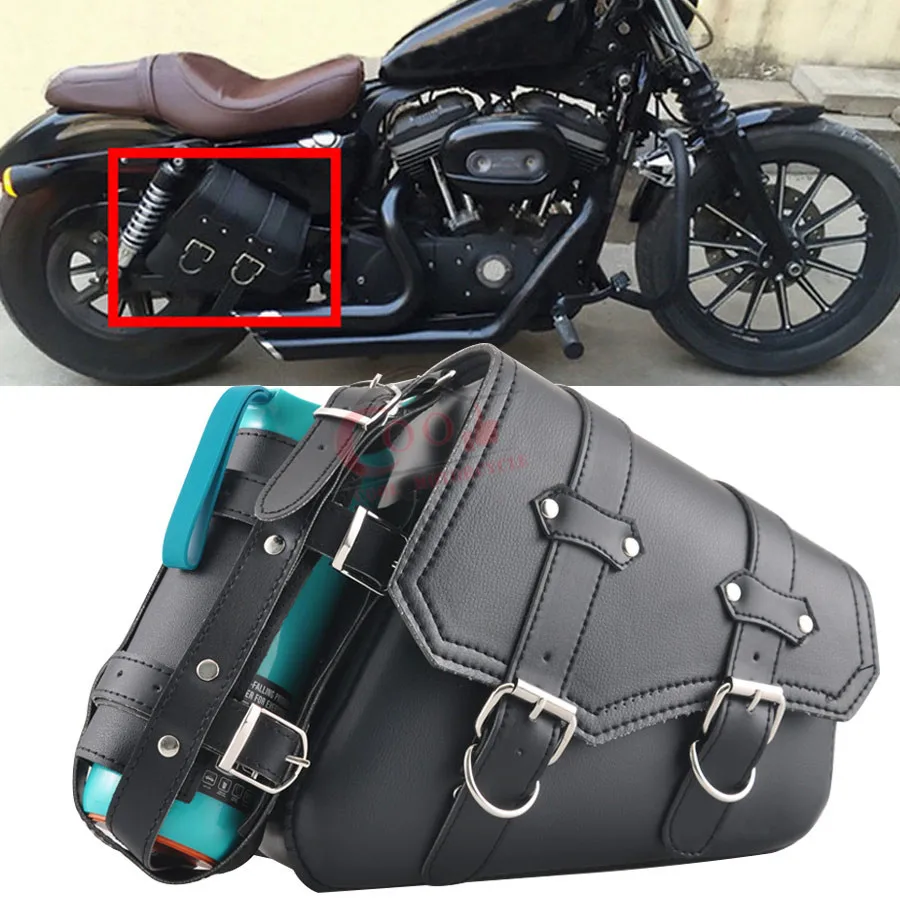 

Motorcycle Right Saddle Bag Waterproof Side Bag Bike Side Storage Fork Tool Pouch For Harley Sportster Choppers Softails 2004-Up